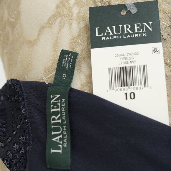 Ralph Lauren Dark Navy Sequin Dress, Size 10 - Picture 8 of 10